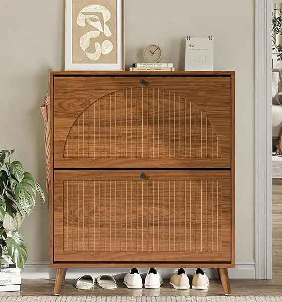 Narrow Wooden Entryway Storage