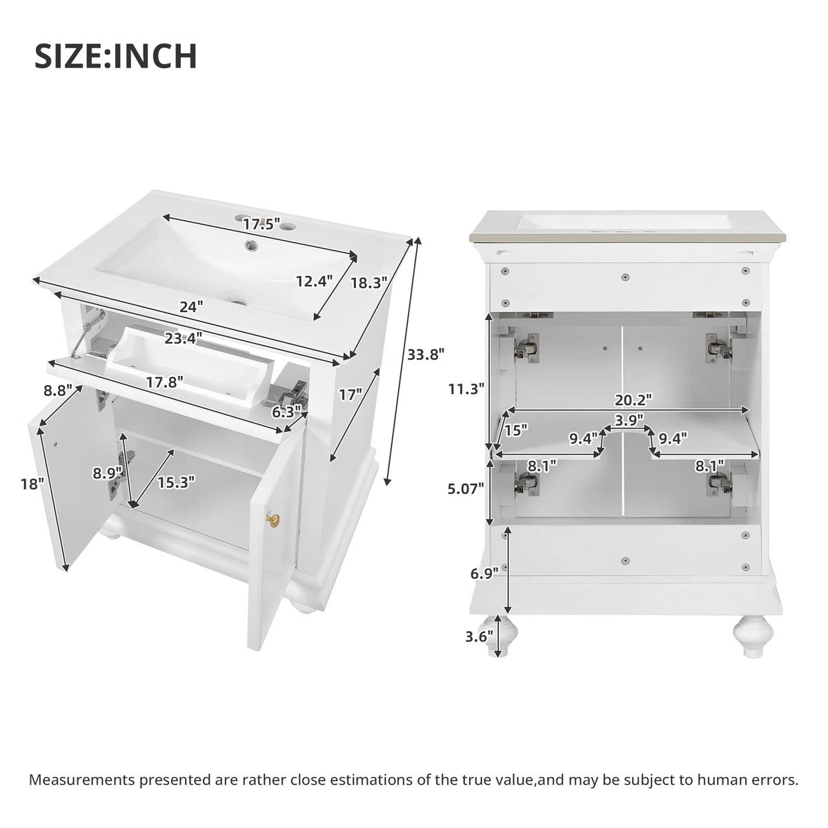 24" French Country Bathroom Vanity