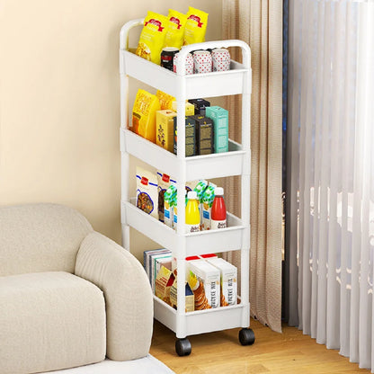 1pc 3 or 4-Tier Rolling Storage Cart