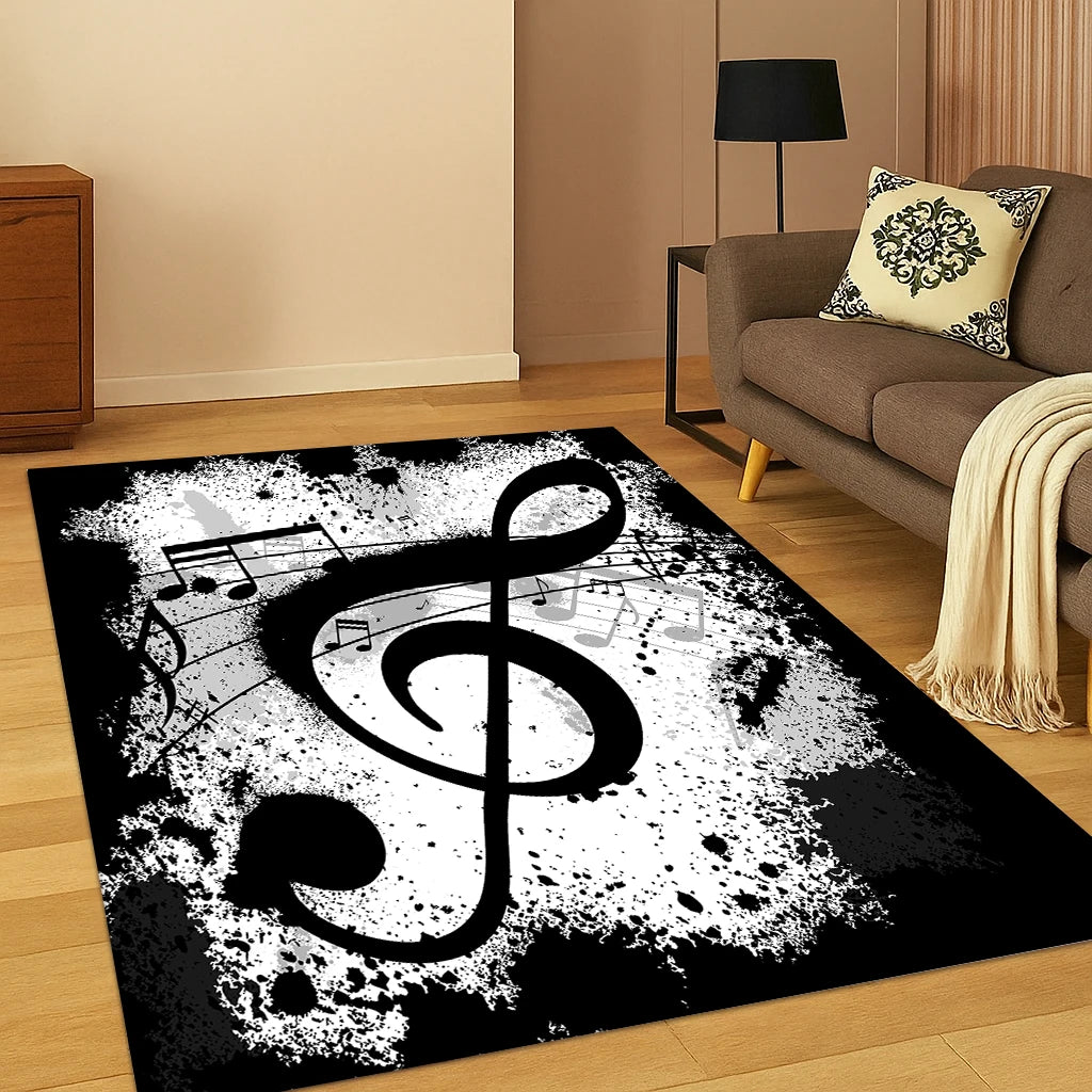 3D Music Note Art Carpet Rug
