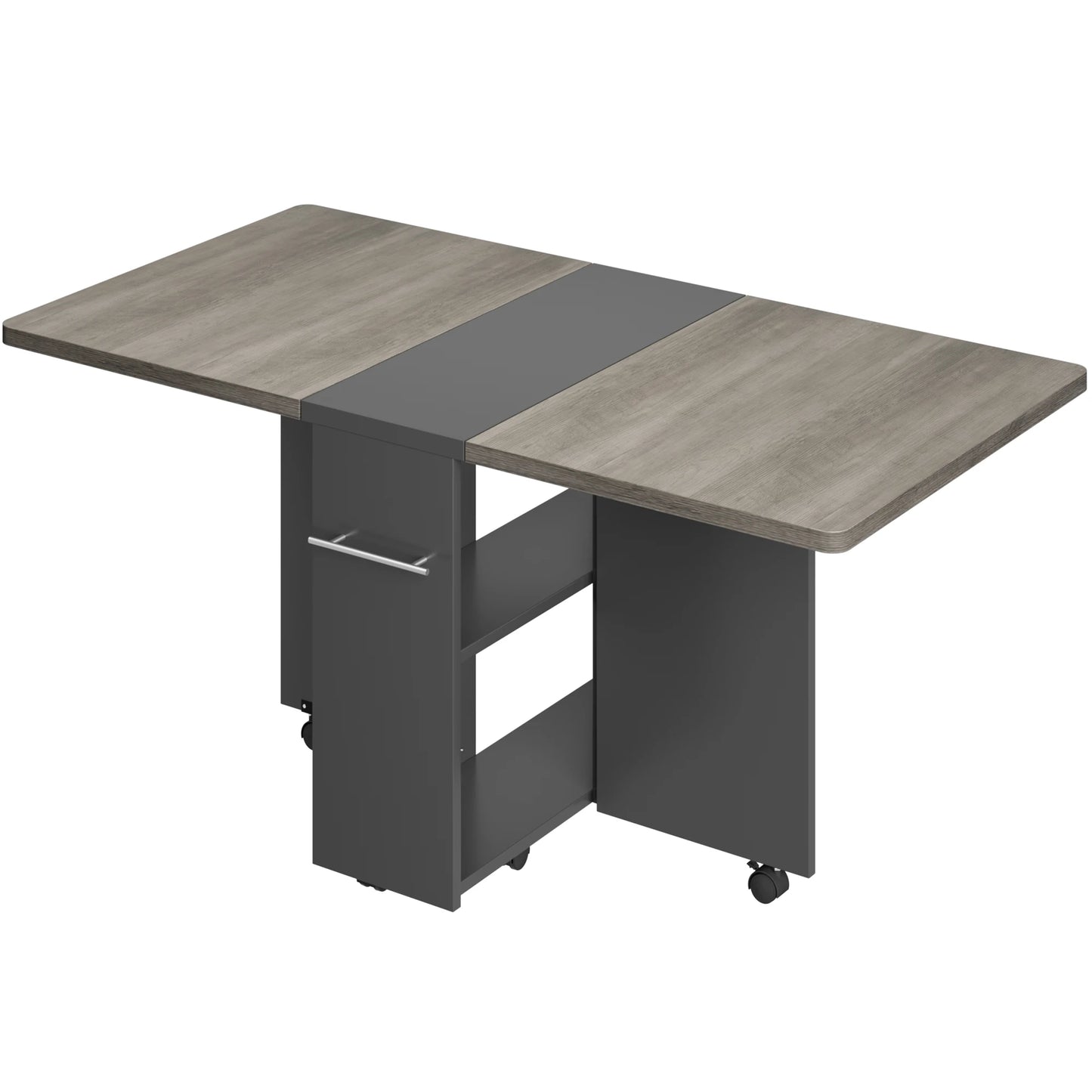 Folding Dining Table With Storage Shelf