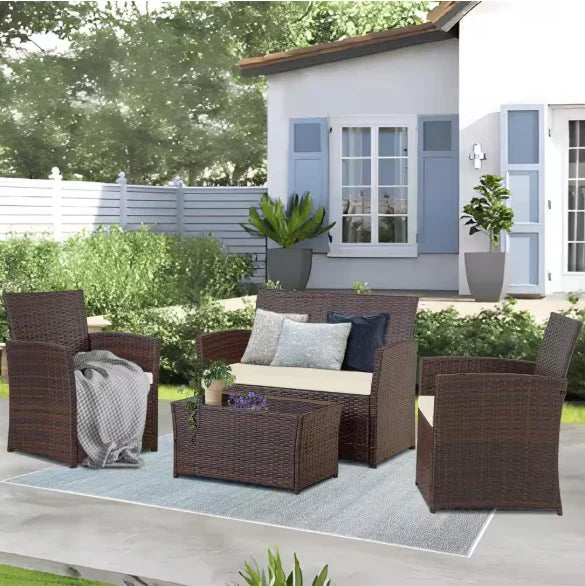 Patio Furniture Set with Cushions, Chairs