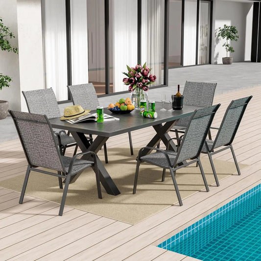 Stackable All-Weather Patio Chairs Set of 6