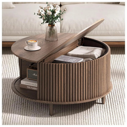 Round Coffee Table with Storage