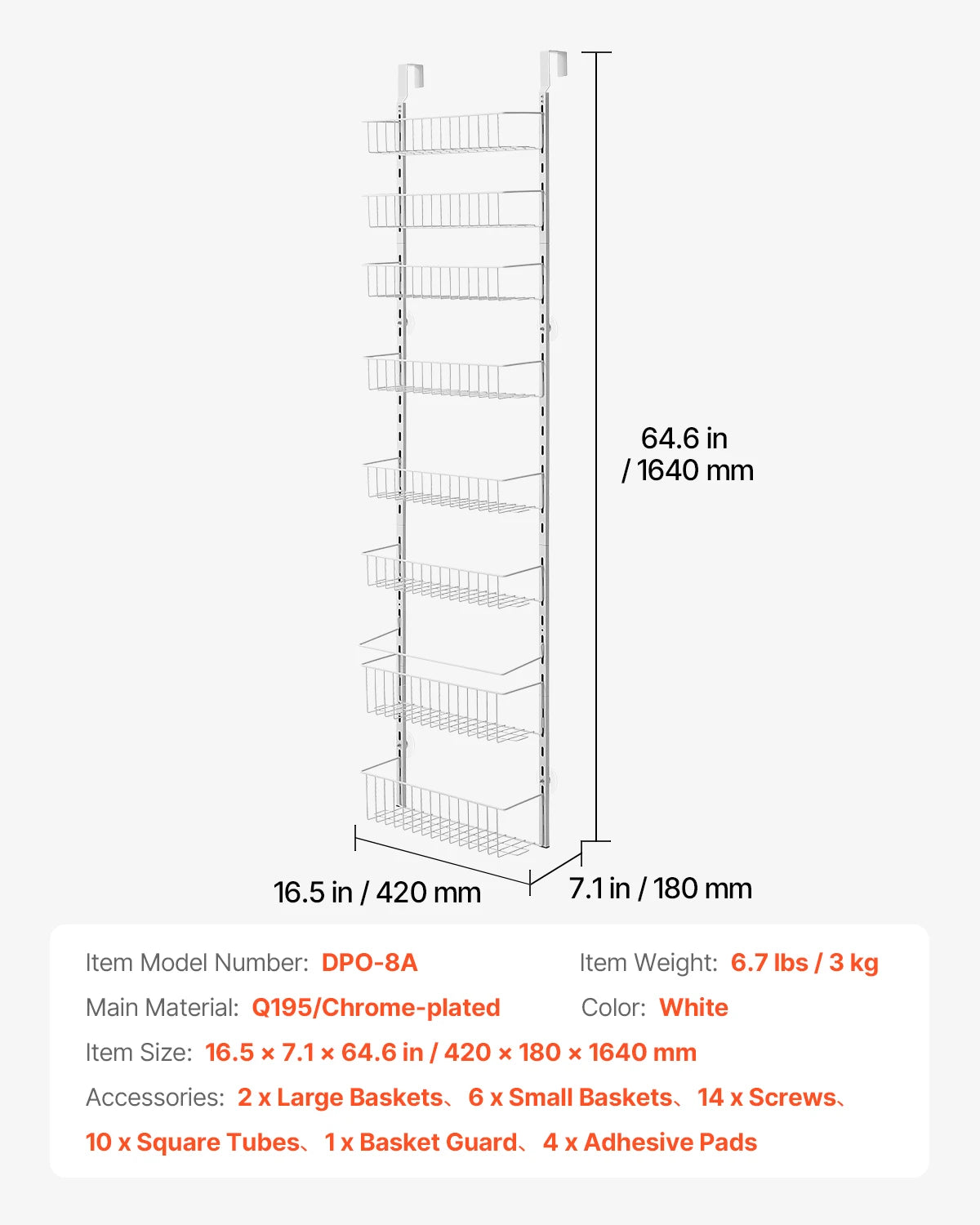 6/8/9/10 Tier Over the Door