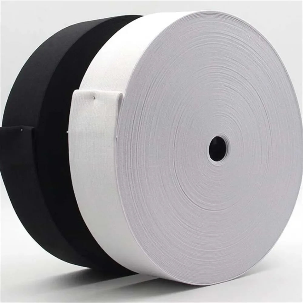 Flat Elastic Band Black White Rubber Band