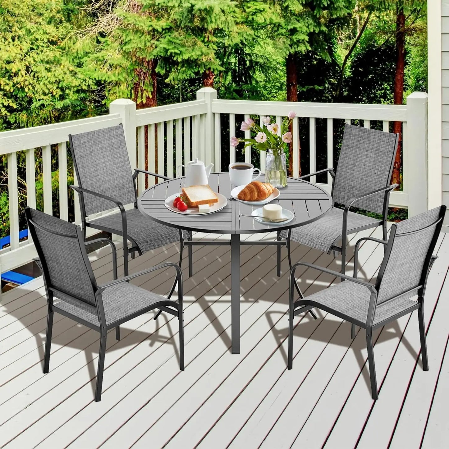5-Piece Round Patio Dining Set