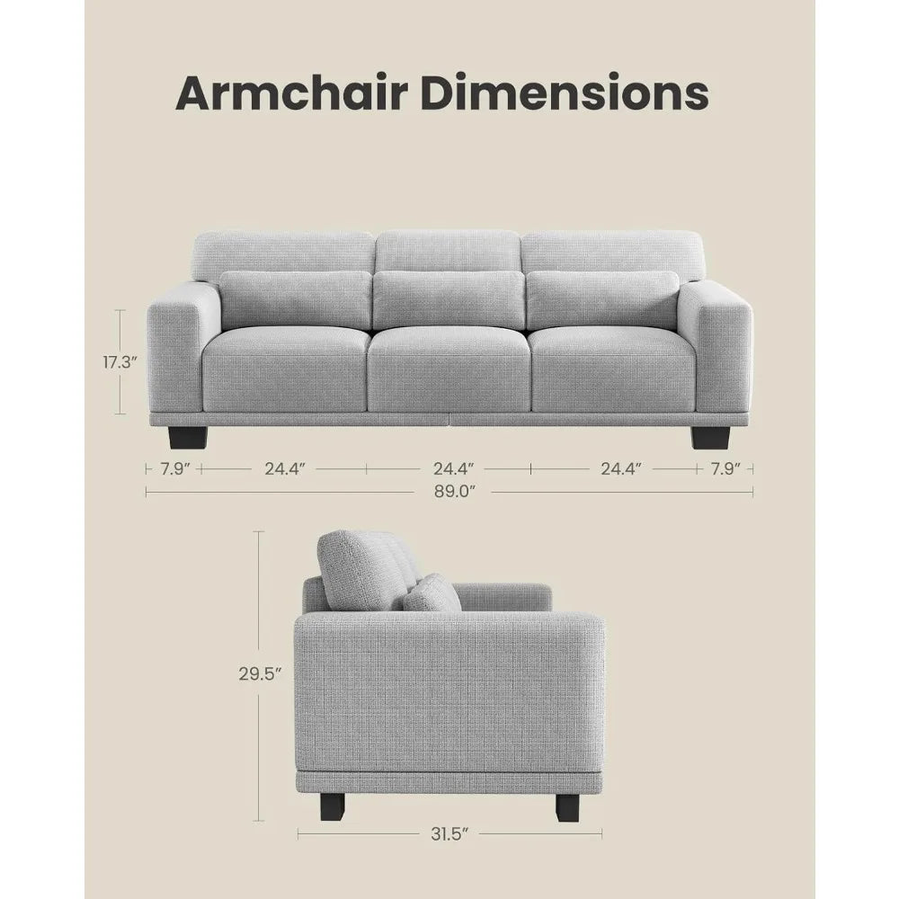 89" Sofa, 3 Seater Couch