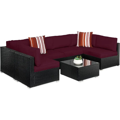 7-piece modular outdoor patio furniture