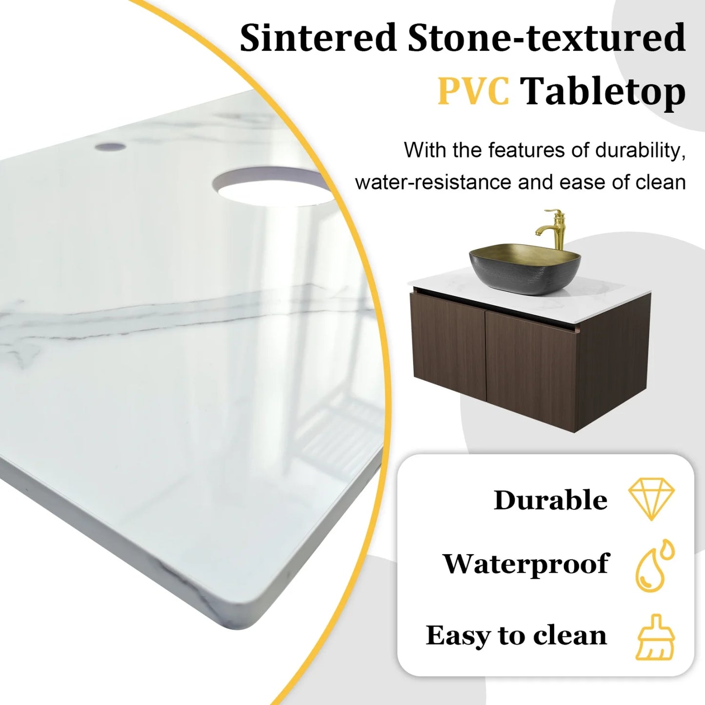 80/100/120CM Bathroom Vanity Sink Combo