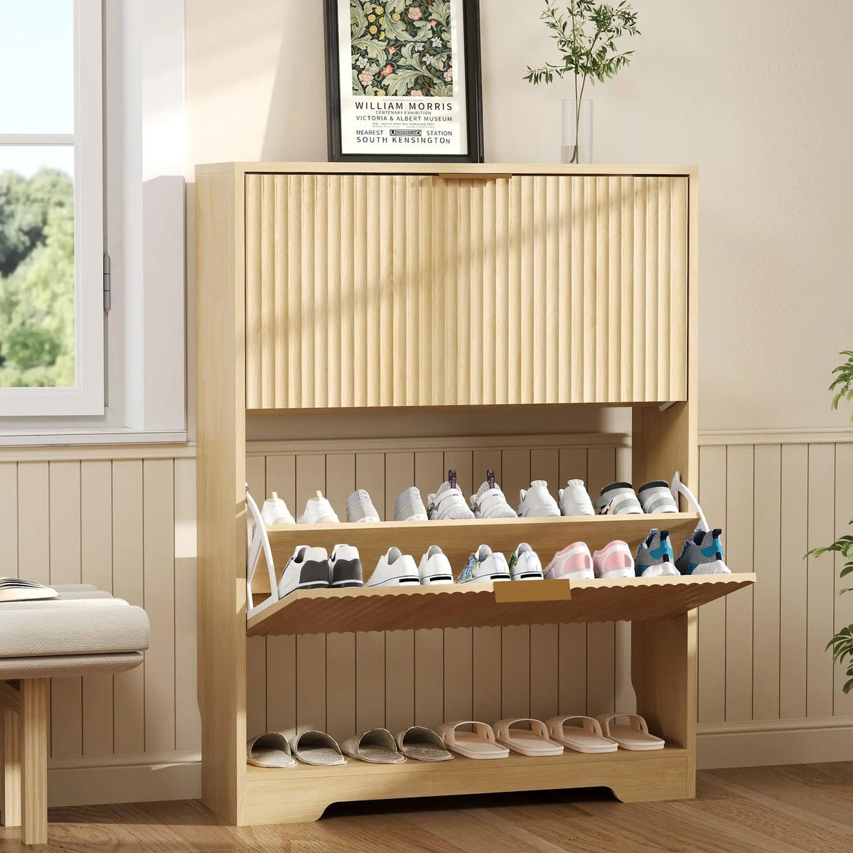 Narrow Shoe Storage Cabinet