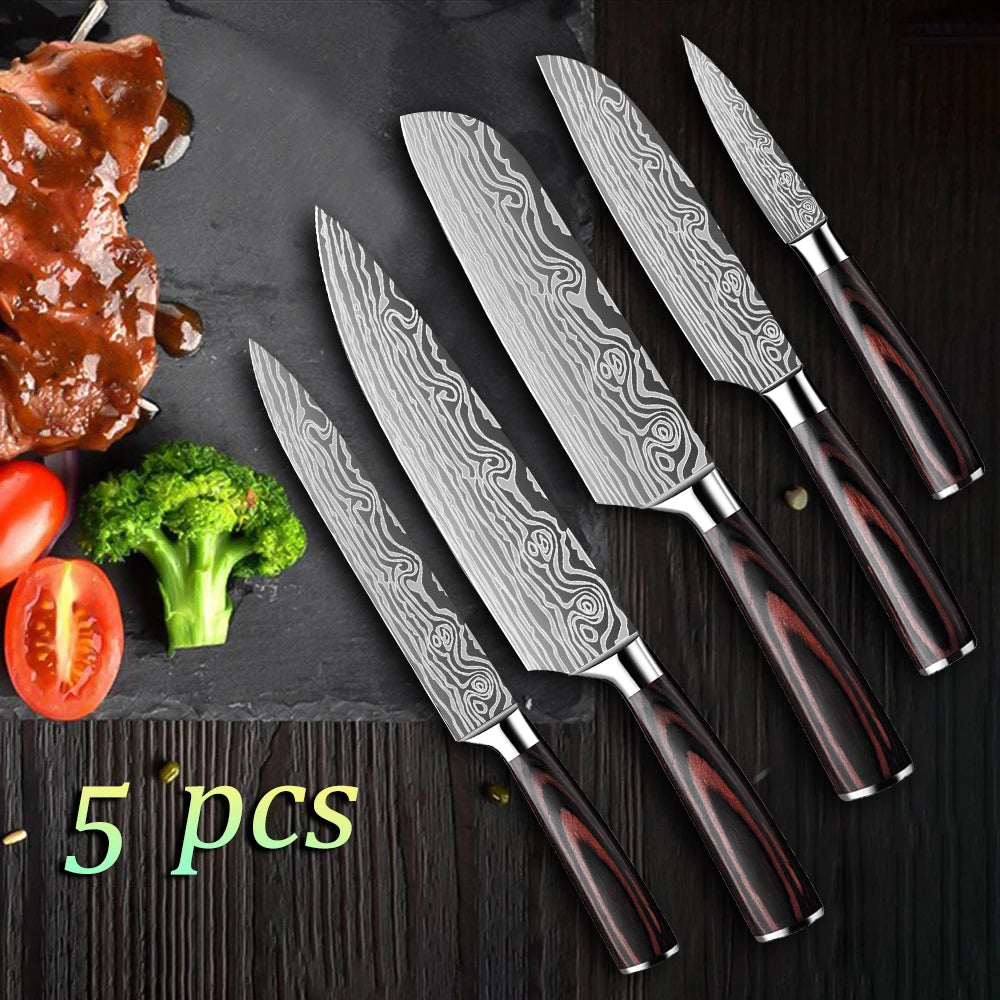 5Pcs Kitchen Chef Knife Set