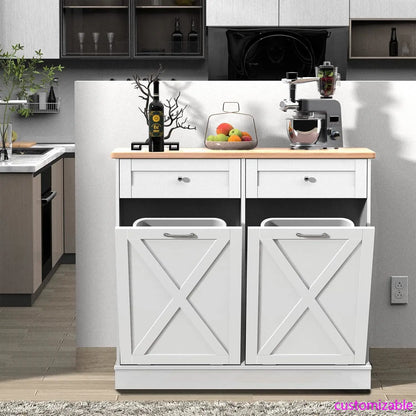 Double Tilt Out Trash Cabinet