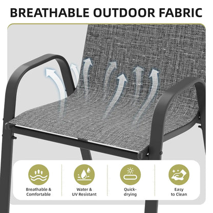 Stackable All-Weather Patio Chairs Set of 6