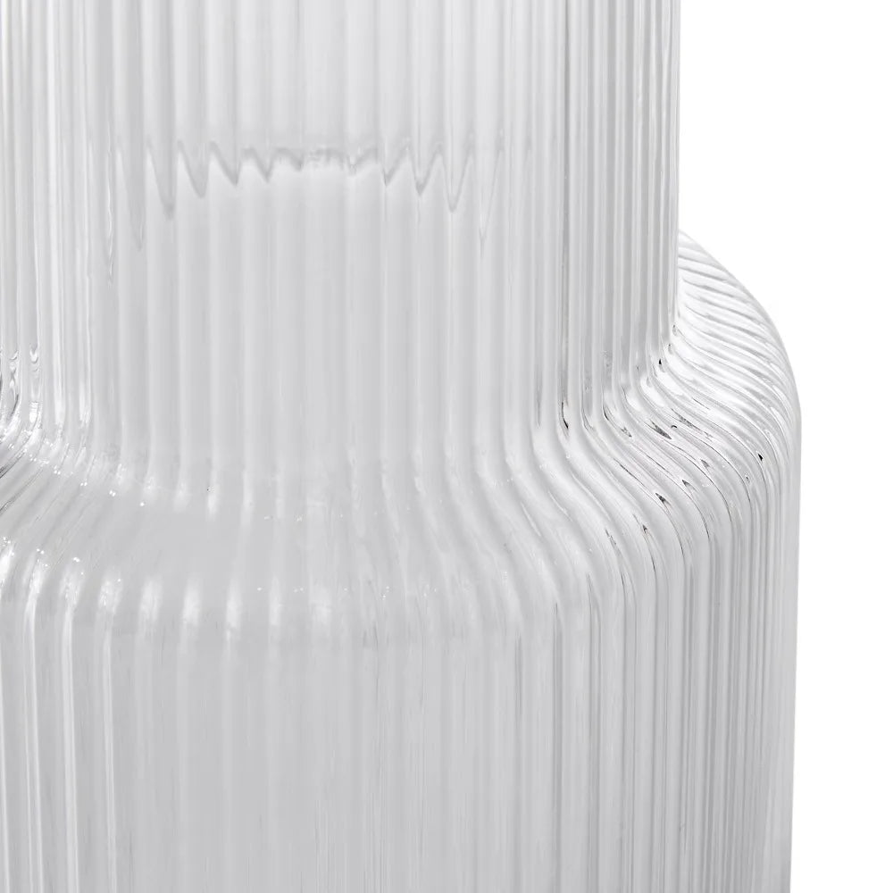30 Ounce Clear Ribbed Glass Pitcher