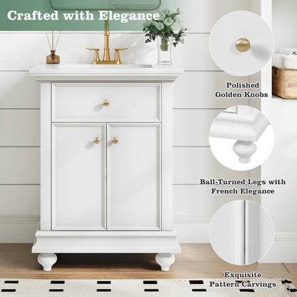 24" French Country Bathroom Vanity