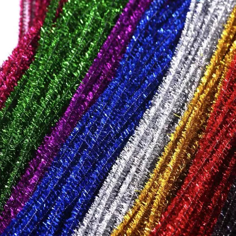 10/50/100 Glitter Chenille Stem Pipe Cleaner