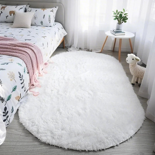 Fluffy Oval Plush Carpet