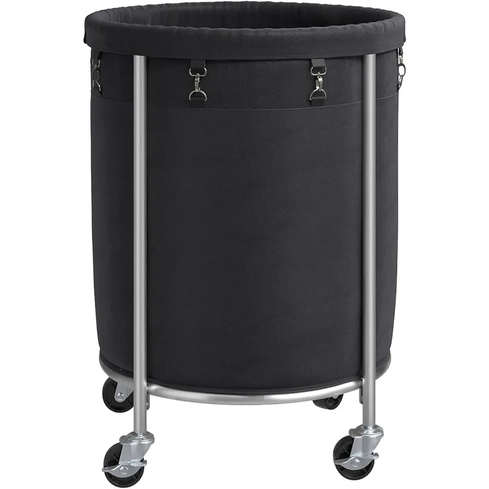 Large Rolling Laundry Basket- Black