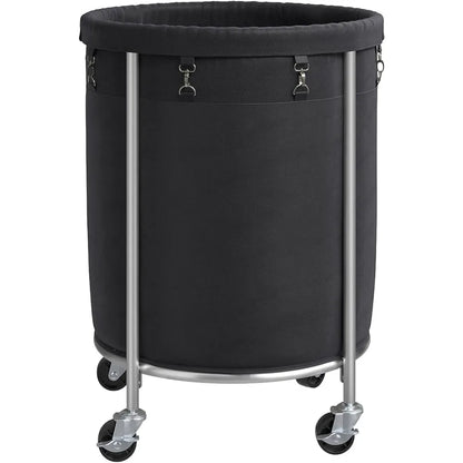 Large Rolling Laundry Basket- Black