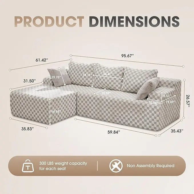 L-Shaped 3-Seat Sectional