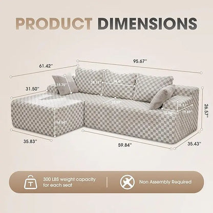 L-Shaped 3-Seat Sectional