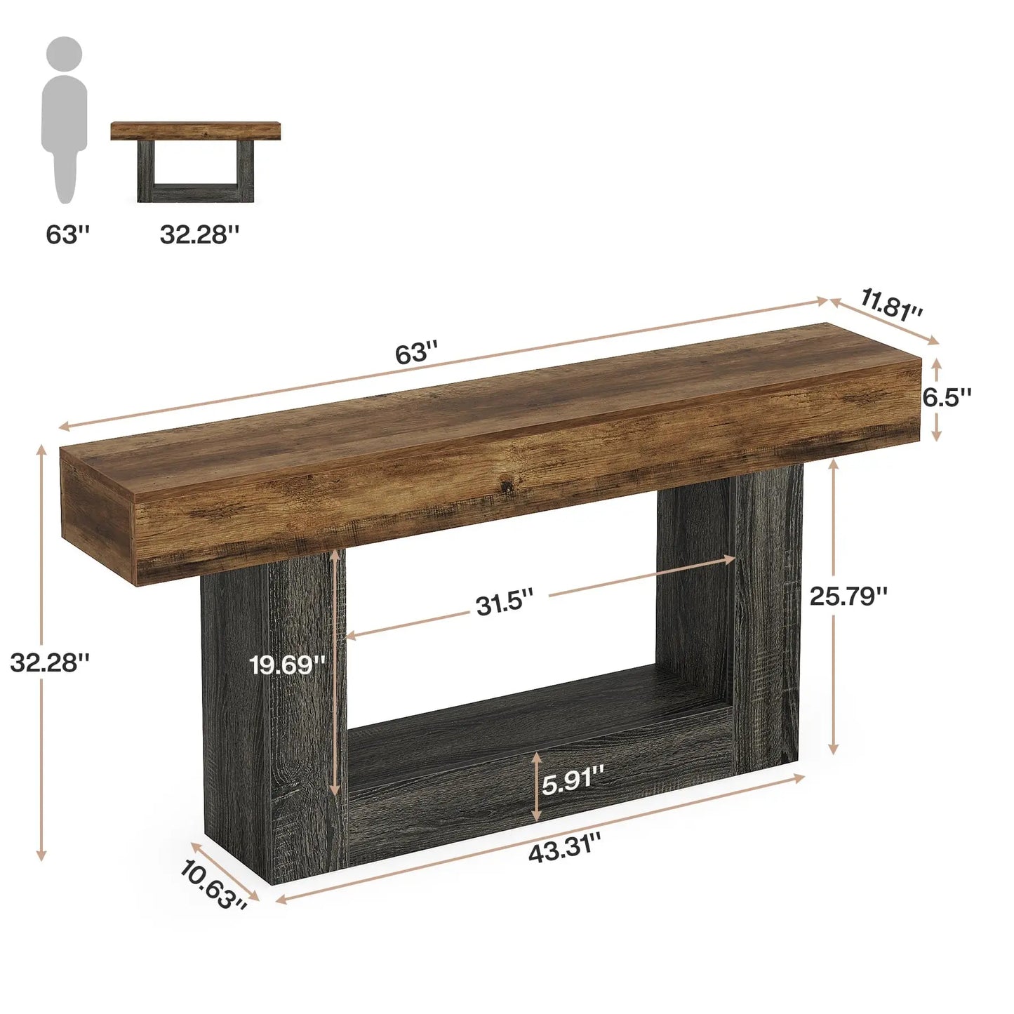63" Console Table
