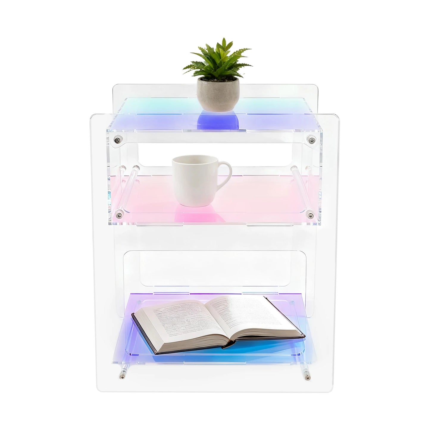 Polished Acrylic Nightstand Side Table