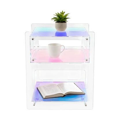 Polished Acrylic Nightstand Side Table