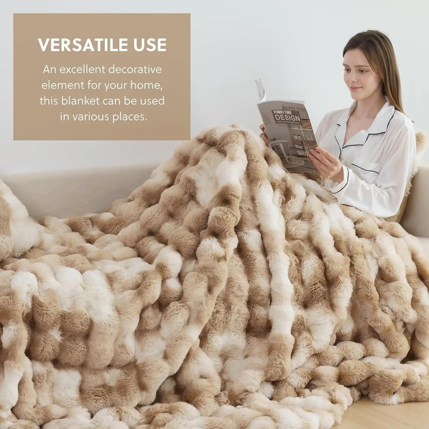 Cozy Faux Rabbit Fleece Blanket