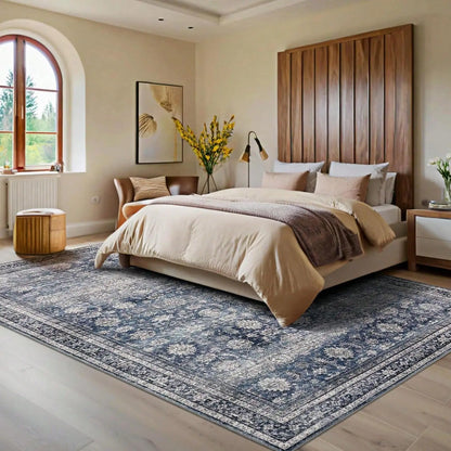 Area Rug Floral Distressed