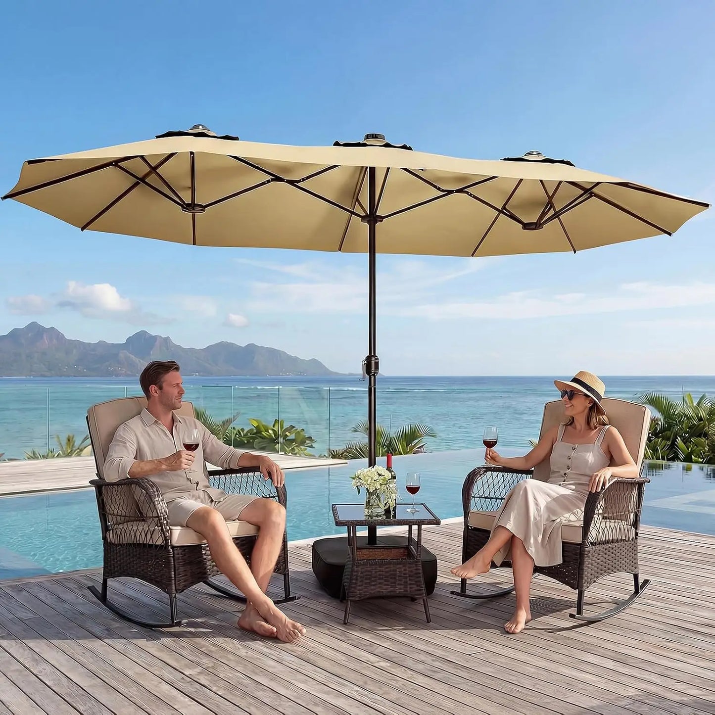 15 FT Large Rectangular Umbrella