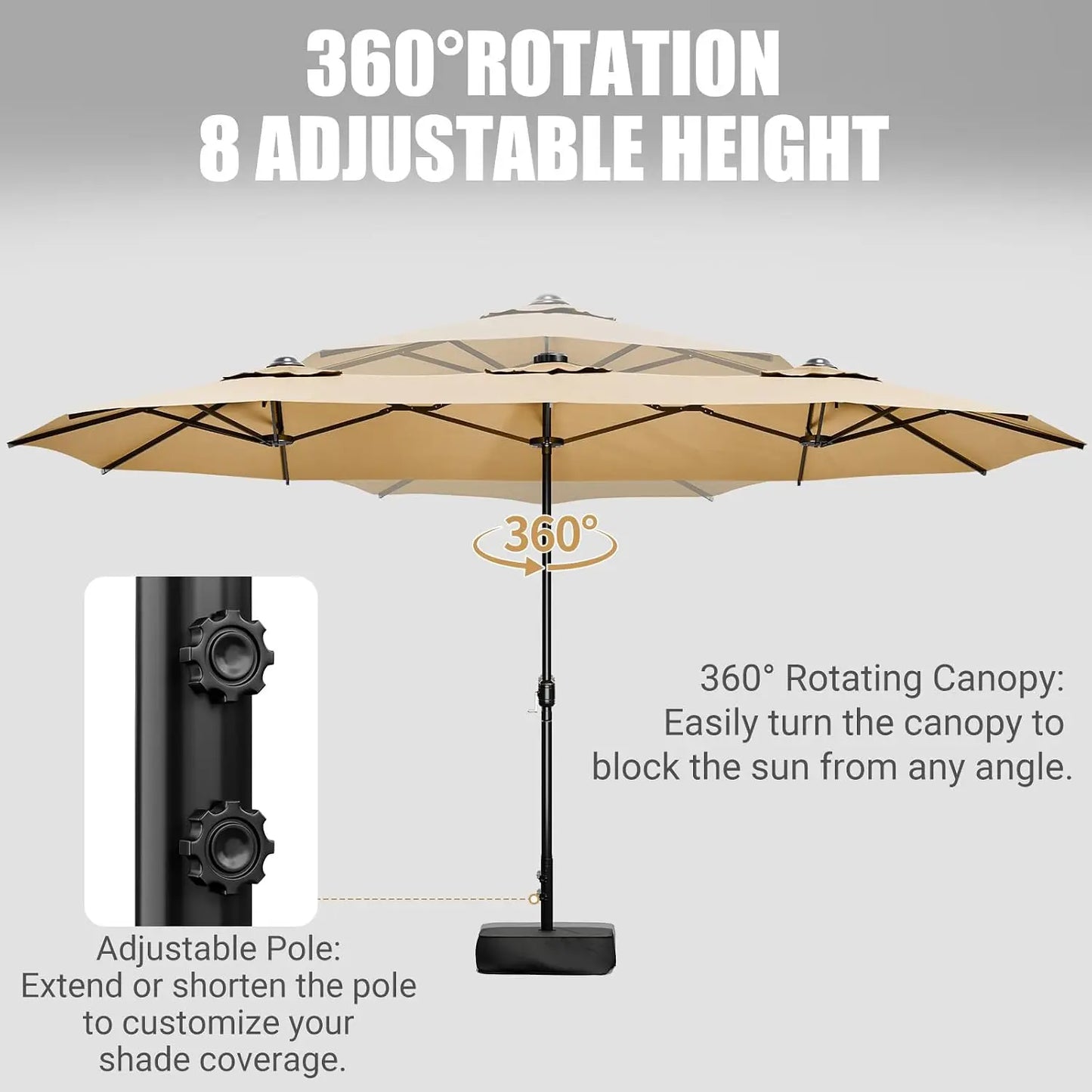 15 FT Large Rectangular Umbrella
