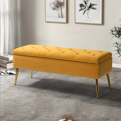 Modern Velvet Storage  Bench