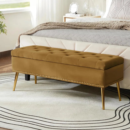 Modern Velvet Storage  Bench