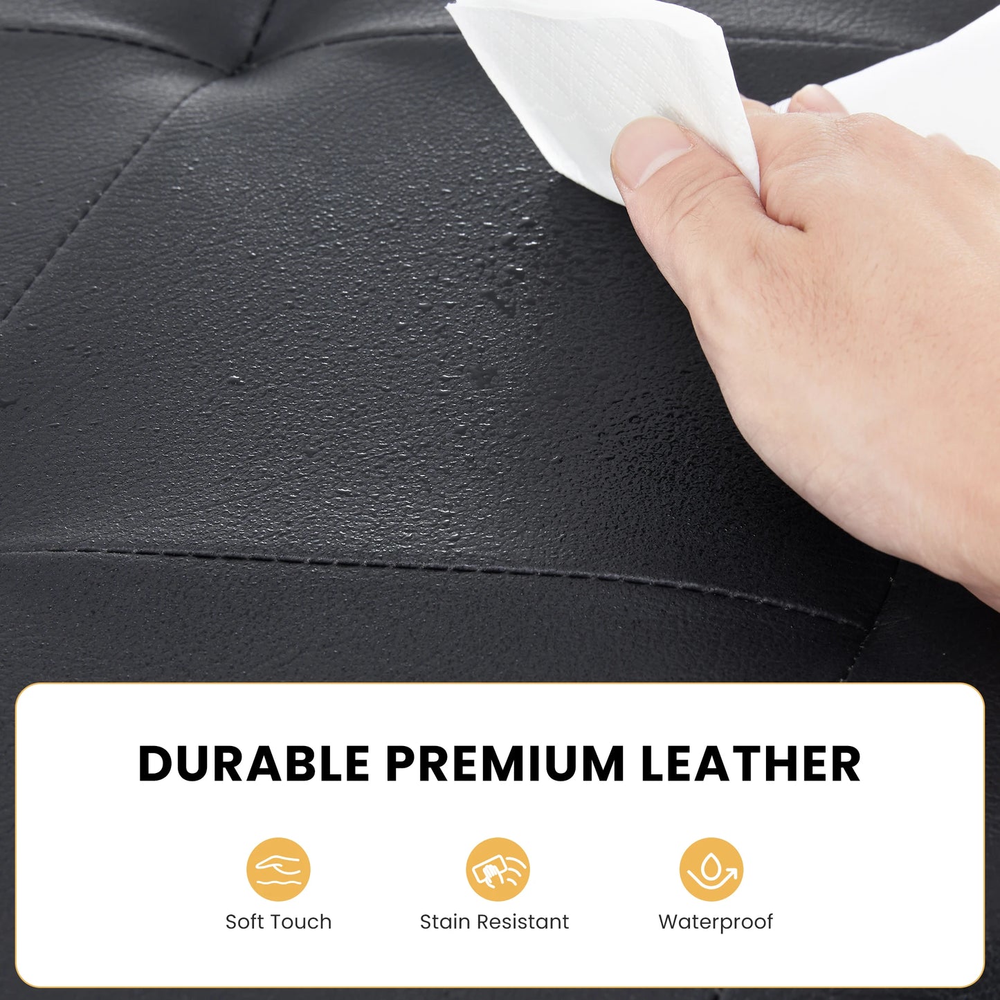 43 Inches Leather Folding Ottoman