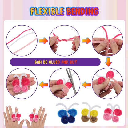100-1500Pcs Colorful Pipe Cleaners