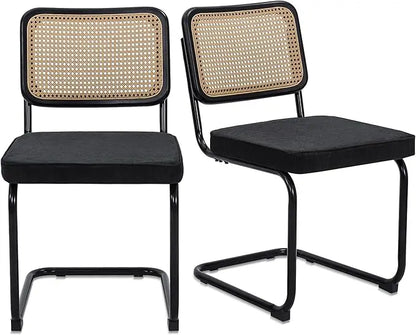 Modern Cane Dining Chairs, Set of 4