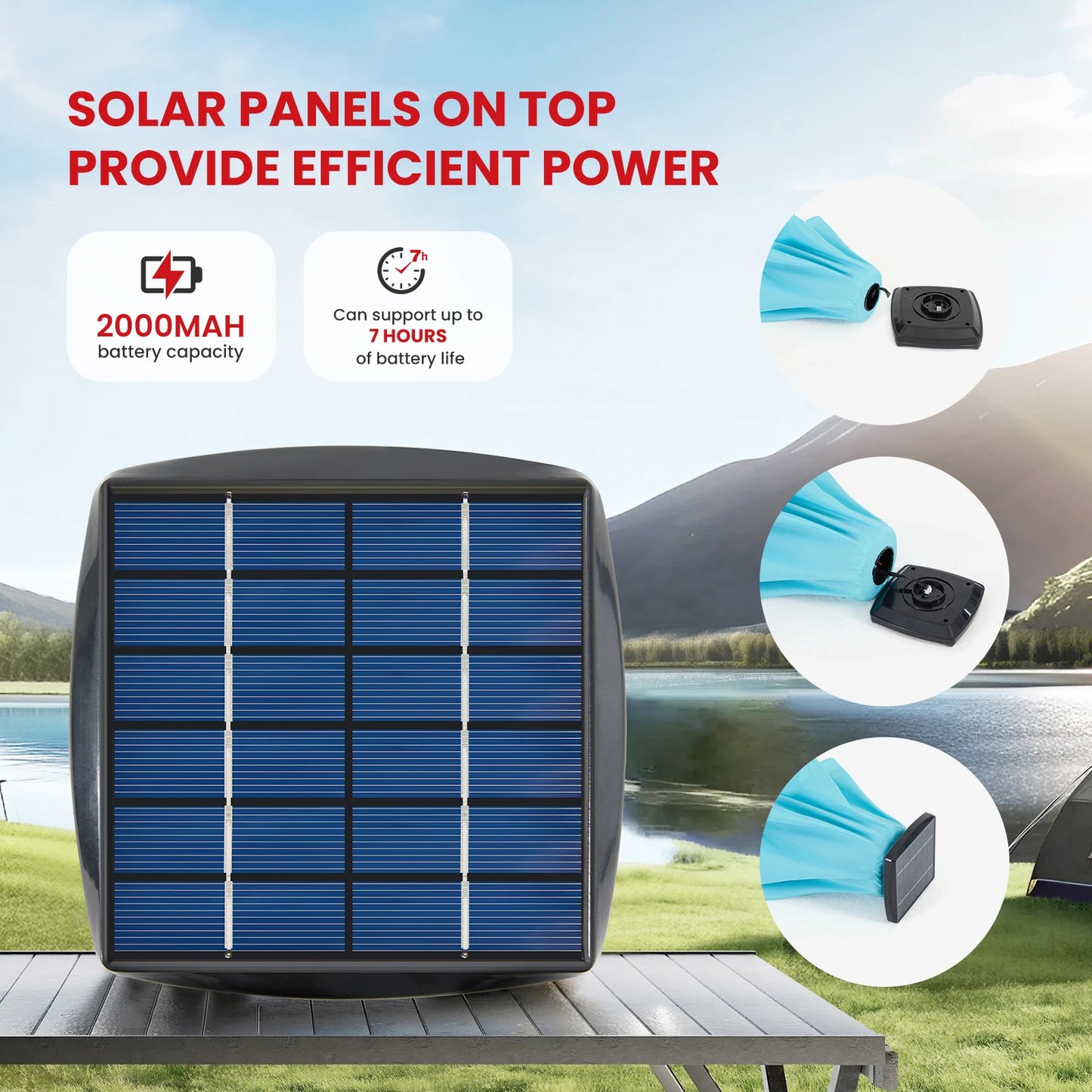 JHK 10FT Solar Patio Umbrella