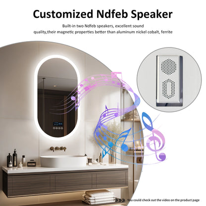 20x32” Led Lighted Bluetooth Mirror