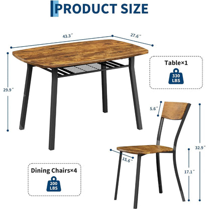5 Piece Dining Table Set For 4