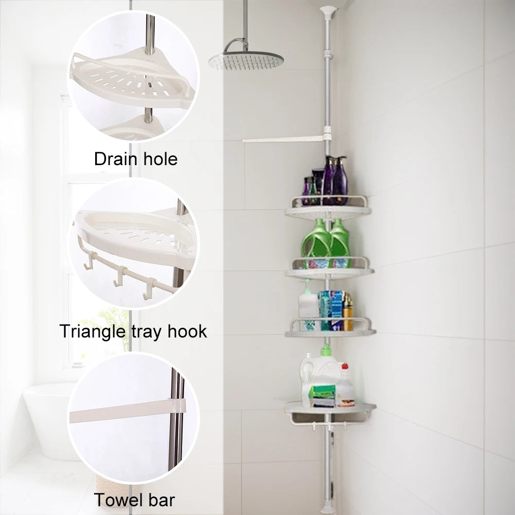 Telescopic Bathroom Shelf 4 Trays