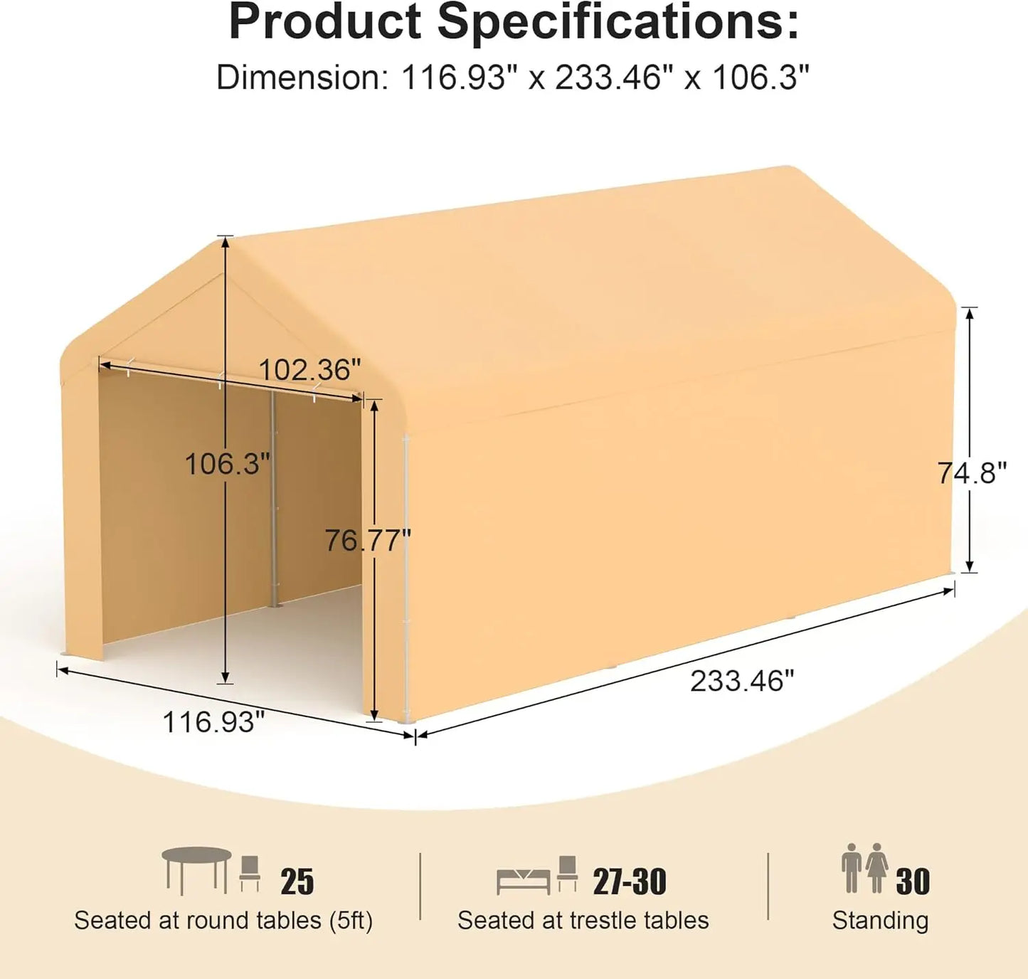 Carport 10'x20' Heavy Duty Canopy