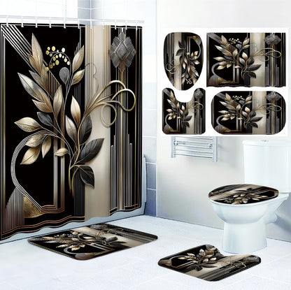 Elegant black and gold bathroom set