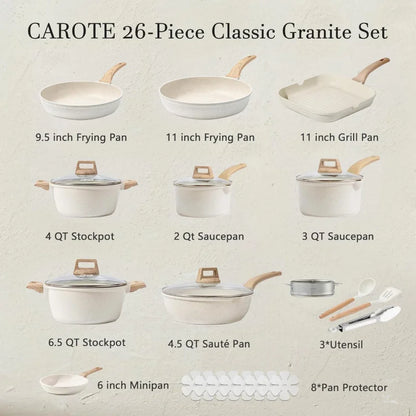 26cs w/Frying Pans & Saucepans & Grill Pan