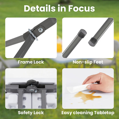 4/6/8 FT Portable Folding Table