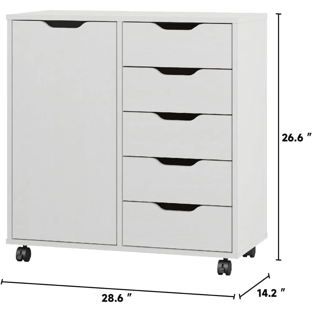 5-Drawer Wooden Storage Cabinet