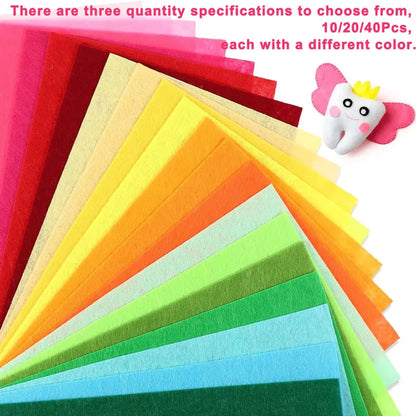 10-40Pcs Assorted Color Felt Fabric Sheets