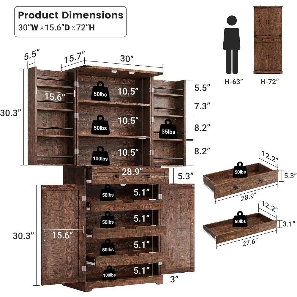 Tall Kitchen Pantry Cabinet Storage