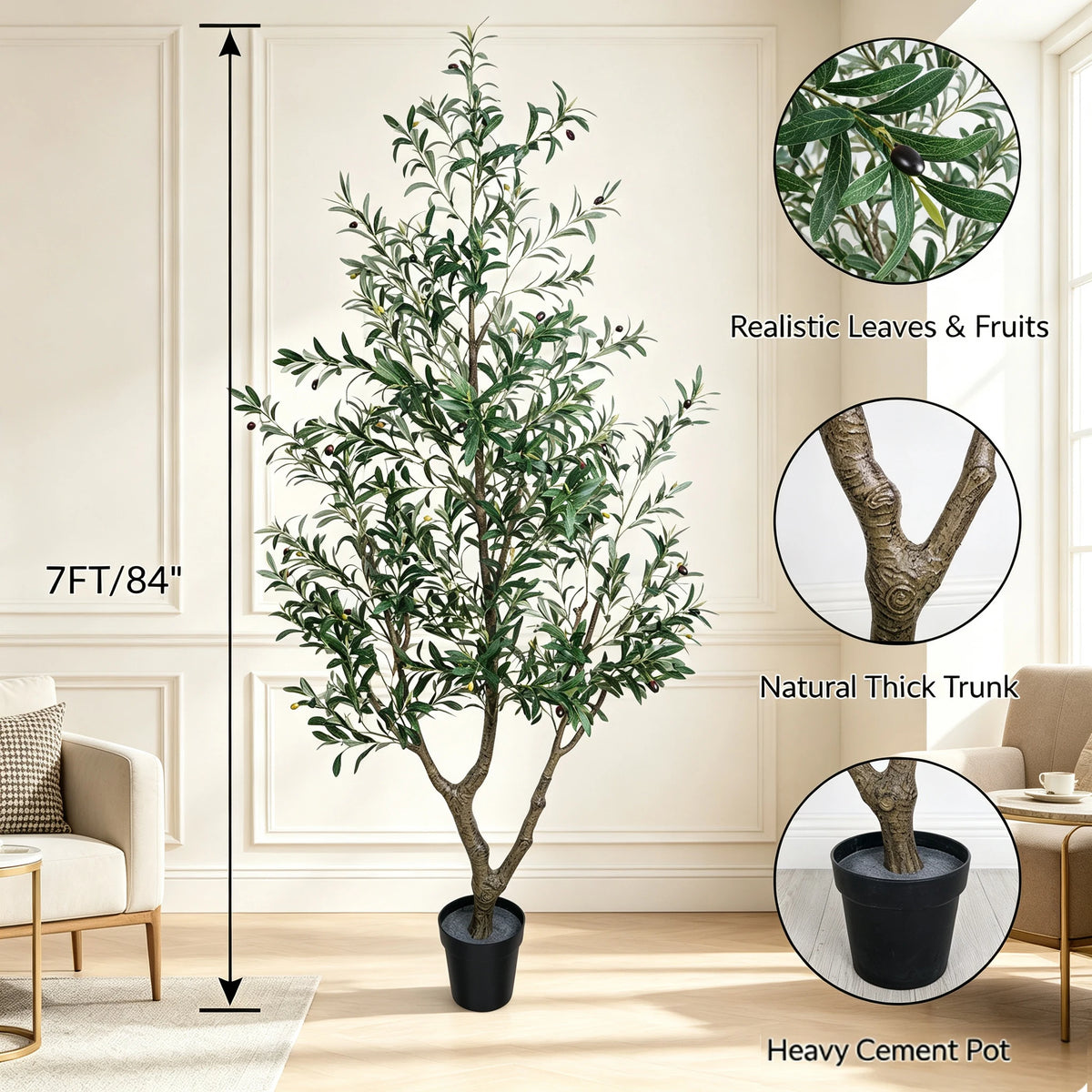 1.5/1.8/2.1m Artificial Olive Tree